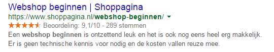 Sterretjes in Google